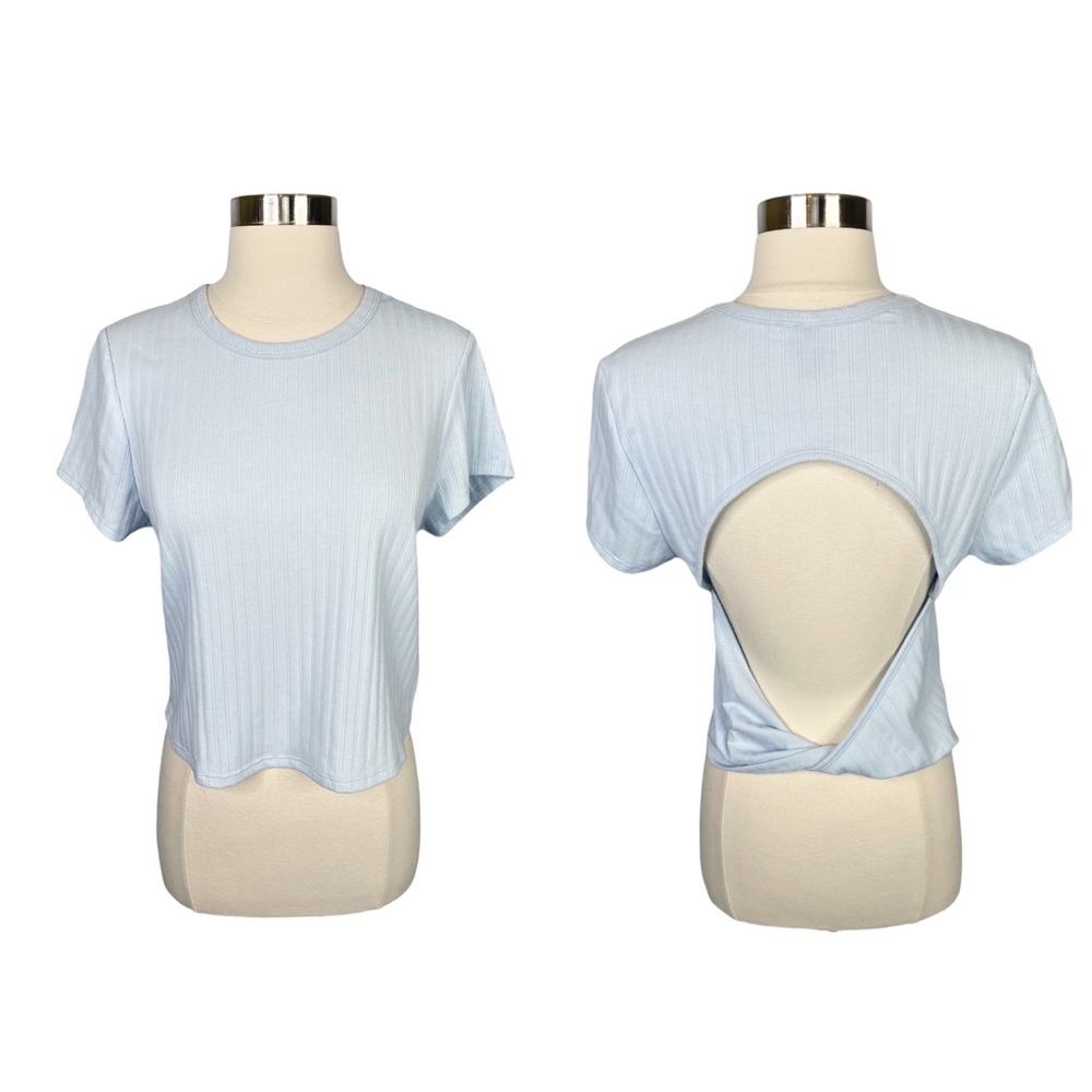 Wild Fable Light Blue Twist Back Baby Tee - Size XL